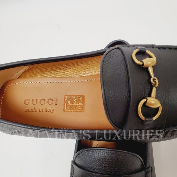 GUCCI SHOES MENS DRIVER HORSEBIT MOCCASINS BLACK LEATHER LOAFERS sz 11G 11.5 - Picture 14 of 16